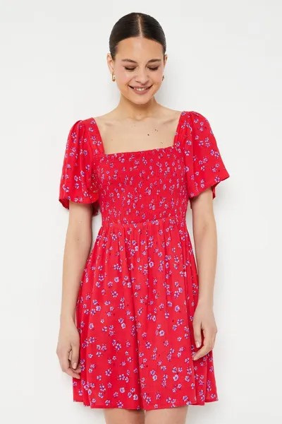 Розовое мини-платье с лифом и развевающимися рукавами Ditsy Dorothy Perkins, розовый