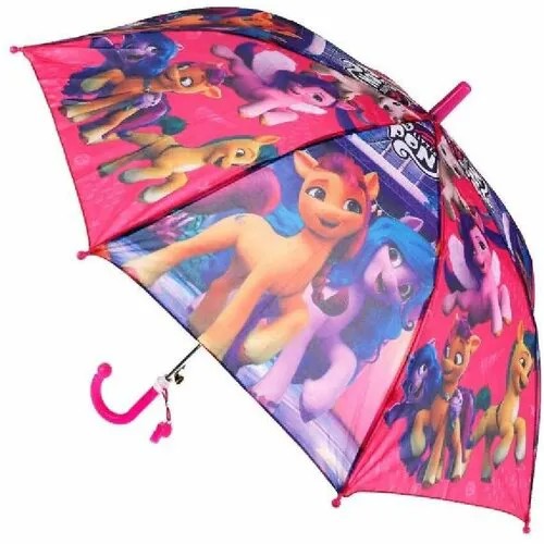 Зонт-трость Играем вместе, полуавтомат, купол 77 см., для девочек, розовый