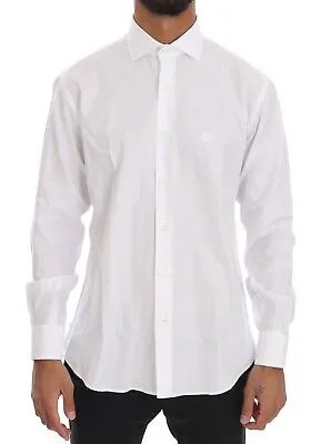 ROBERTO CAVALLI Платье-рубашка приталенного кроя в белую полоску для мужчин IT39 / US15,5/ S Рекомендуемая розничная цена 260 долларов США