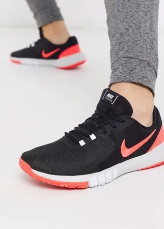 Черные кроссовки с розовыми вставками Nike Training Flex Control TR4-Черный