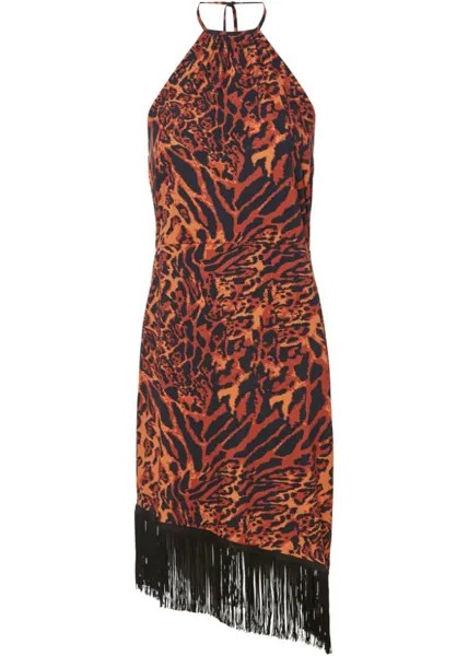 Платье из джерси с бахромой Bodyflirt Boutique, коричневый