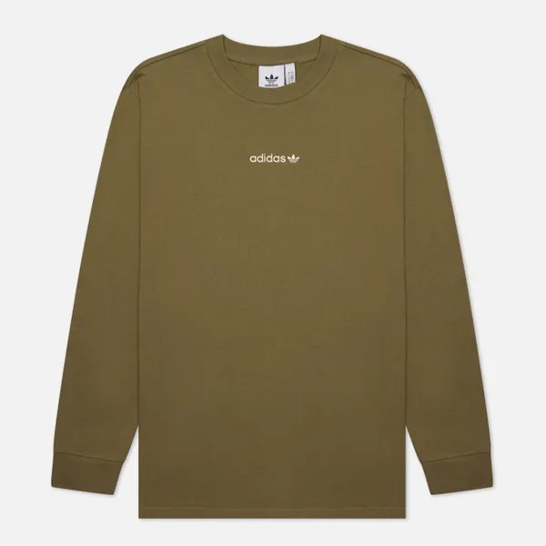 Мужской лонгслив adidas Originals LS Face Graphic оливковый, Размер M