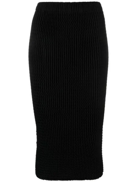 Issey Miyake плиссированная юбка прямого кроя, черный