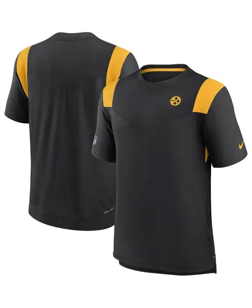 Мужская черная футболка pittsburgh steelers sideline в тон с логотипом performance player Nike, черный