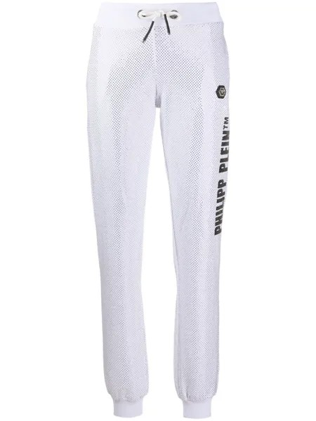 Philipp Plein спортивные брюки с заклепками, белый
