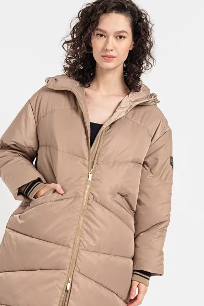 Утепленная куртка с капюшоном Armani Exchange, бежевый