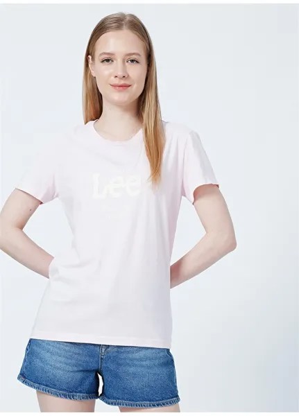Сиреневая женская футболка стандартного кроя с круглым вырезом Lee