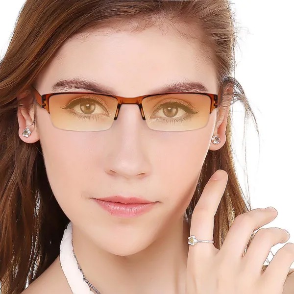 Мода Чтение очки Полу-Frame Ultralight resin лист двойной цвет чтения очки