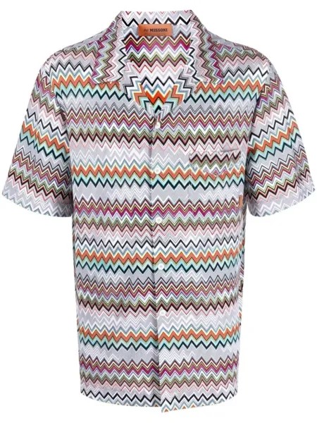 Missoni рубашка с узором зигзаг, серый
