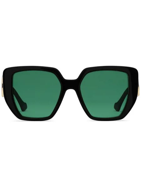 Gucci Eyewear солнцезащитные очки в массивной оправе с декором Double G