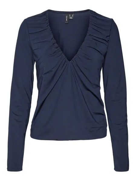 Лонгслив Vero Moda HANNA BIANCA, темно-синий