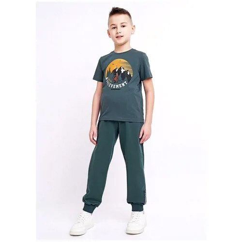 Спортивные брюки для мальчика CLEVER зеленые, размер 40