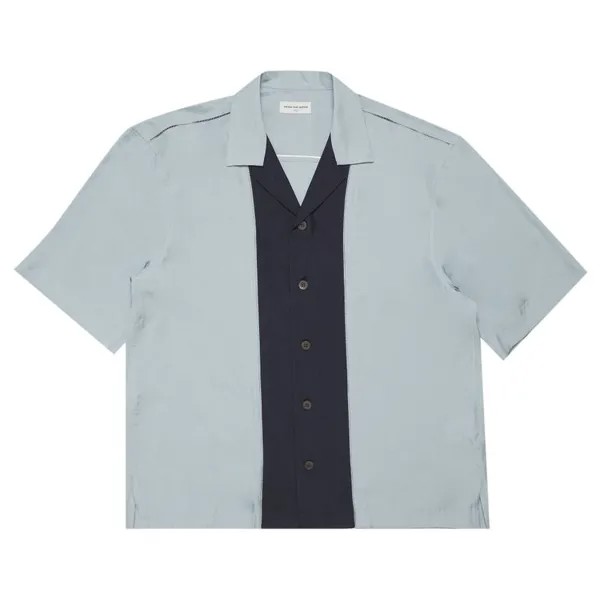 Рубашка Dries Van Noten Paneled Short-Sleeve 'Light Blue', синий