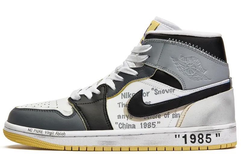 Кроссовки Air Jordan 1 Vintage Basketball Shoes Women's High-top Grey/white, серый