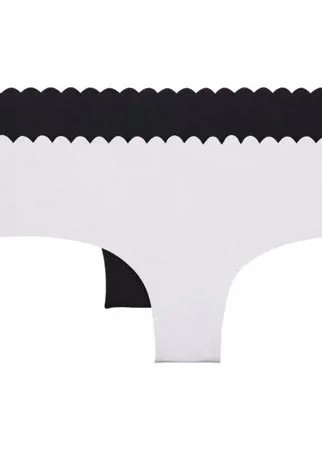 DIM Набор трусов хипстеры бесшовные Body Touch Coton, 2 шт., размер 44/46, черный/белый