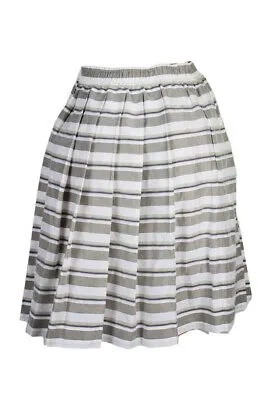 Расклешенная юбка Educata в бело-серую полоску Maxmara 4