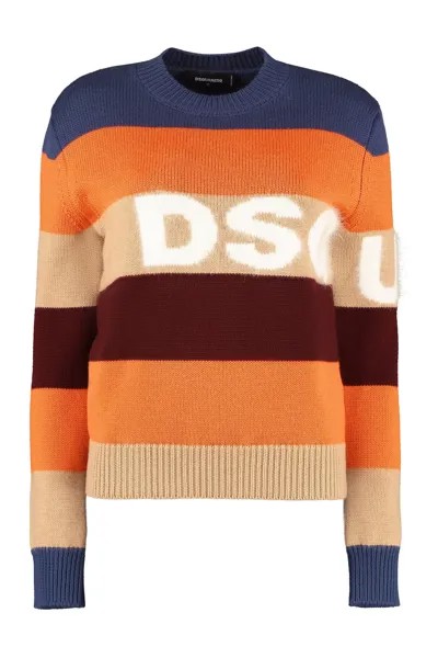 Полосатый шерстяной свитер Dsquared2, цвет bunt