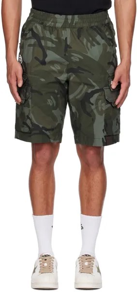 Шорты карго цвета хаки с камуфляжным принтом AAPE by A Bathing Ape