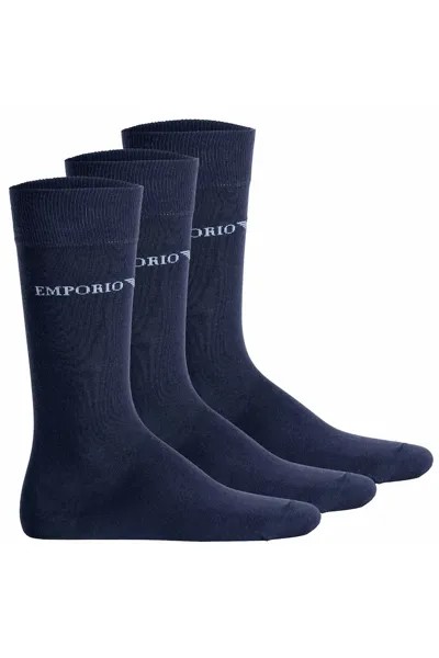 Длинные носки – 3 пары Emporio Armani, синий