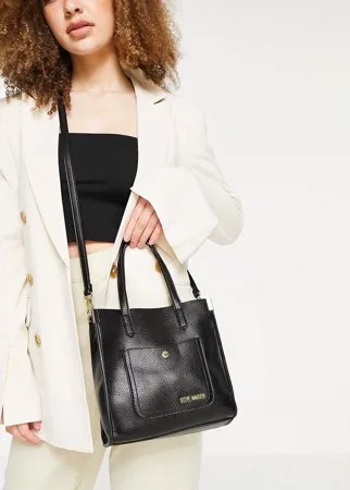 Черная сумка-тоут для покупок с ремешком через плечо Steve Madden-Черный