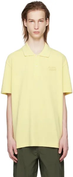 Желтая рубашка-поло от руки Maison Kitsune