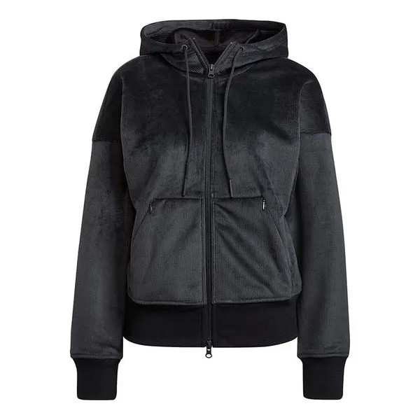 Куртка w fi pr cord hd вельветовая однотонная спортивная куртка с капюшоном Adidas, черный