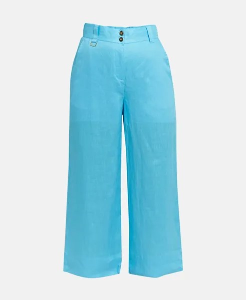 Льняные брюки Escada Sport, лазурный синий