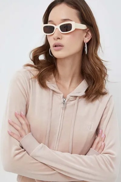 Велюровый свитшот Juicy Couture, бежевый