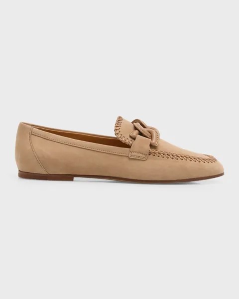 Замшевые слипоны с цепочкой и цепочкой Tod's, цвет Cappuccino