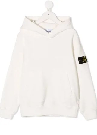 Stone Island Junior худи с длинными рукавами и нашивкой-логотипом