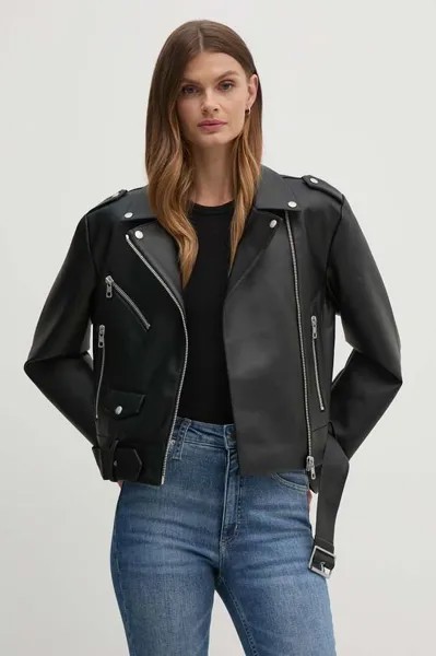 Кожаная куртка Calvin Klein Jeans, черный