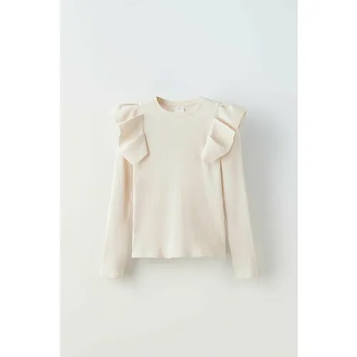 Лонгслив Zara, размер 13-14 лет, бежевый