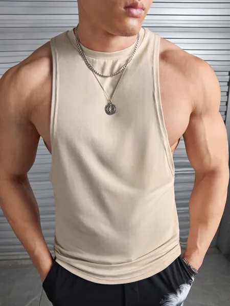Мужская майка Manfinity Homme из хлопка однотонного цвета, абрикосовый цвет