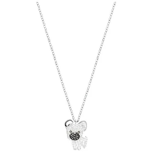 Колье SWAROVSKI, кристаллы Swarovski, длина 38 см, черный, серебряный