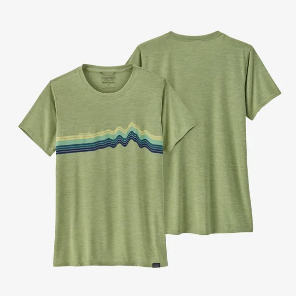 Женская рубашка Capilene Cool с графическим рисунком на каждый день Patagonia, цвет Ridge Rise Stripe: Salvia Green X-Dye