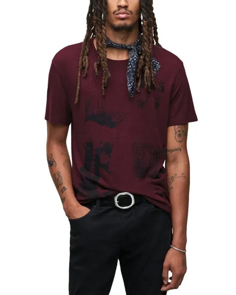 Футболка John Varvatos из льняной смеси, фиолетовый