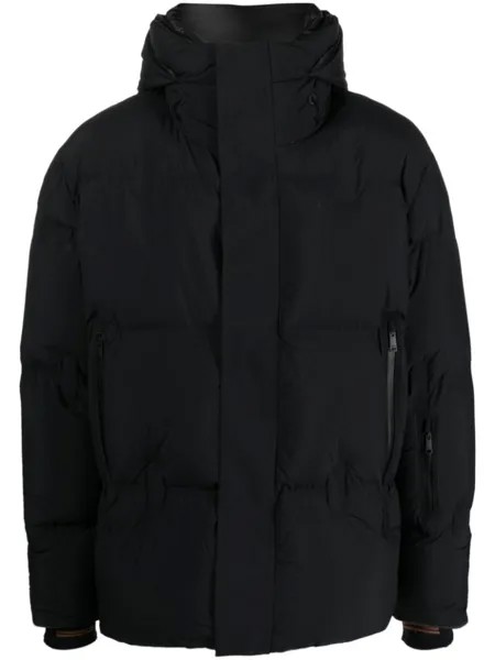Zegna пуховик с капюшоном, черный