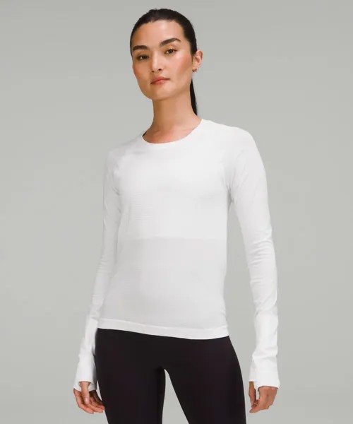 Рубашка Swiftly Tech с длинными рукавами 2.0 Lululemon, белый