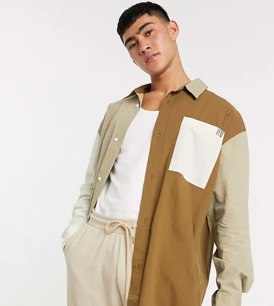 Oversized-рубашка с эффектом колор блок Reclaimed Vintage inspired-Мульти