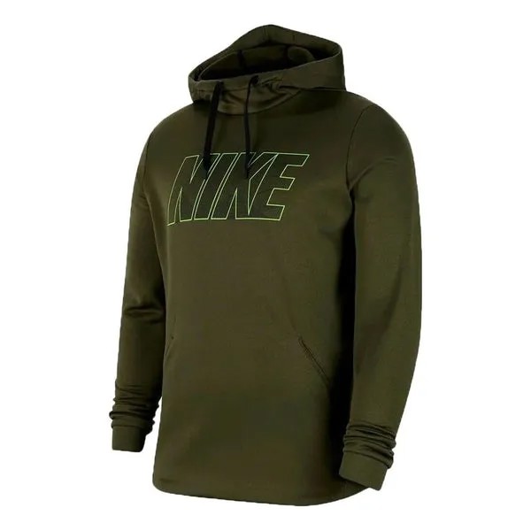 Толстовка Nike Therma Fleece Pullover Hoodie 'Forest Green', зеленый