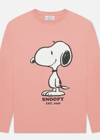 Мужской лонгслив Lacoste x Peanuts Organic Cotton, цвет розовый, размер L