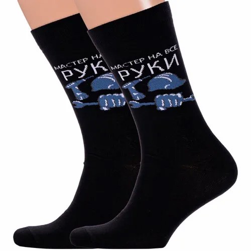 Носки Красная Ветка, комплект, 2 пары, размер 25, черные