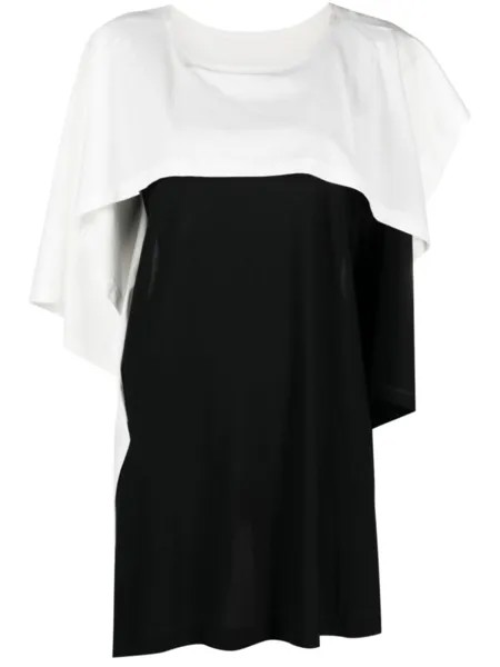 Issey Miyake футболка в двух тонах, черный