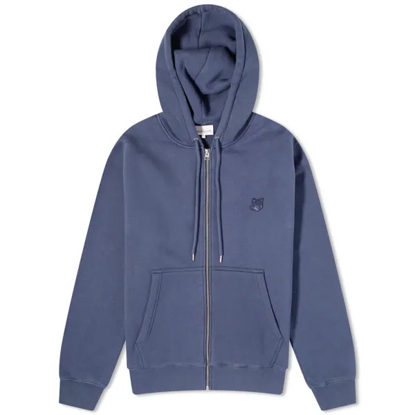 Худи Maison Kitsune Bold Fox Head Patch Zip, цвет Ink Blue