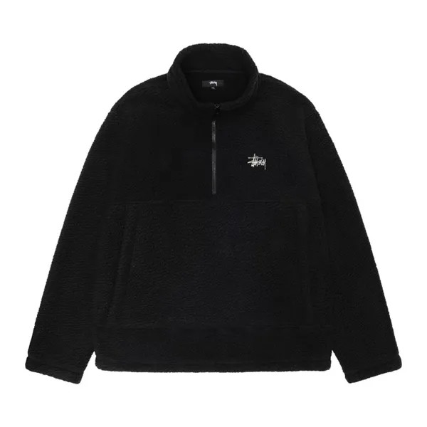Флис Stussy Polar Fleece Half Zip Mock Neck, черный