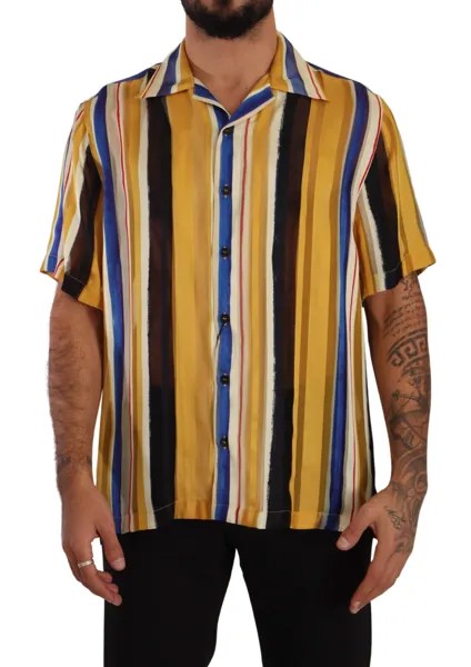 DOLCE - GABBANA Рубашка из шелка в желтую полоску с коротким рукавом 40/US15,75/м Рекомендуемая розничная цена: 1200 долларов США