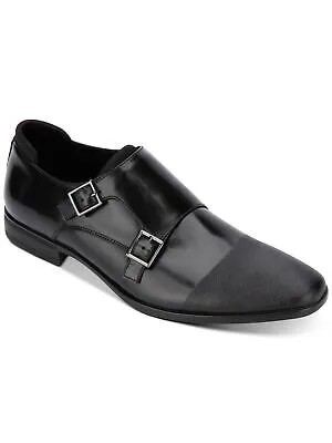 REACTION KENNETH COLE Мужские черные текстурированные туфли на плоской подошве Edison Monk Strap 13