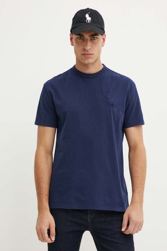 Хлопковая футболка Polo Ralph Lauren, темно-синий