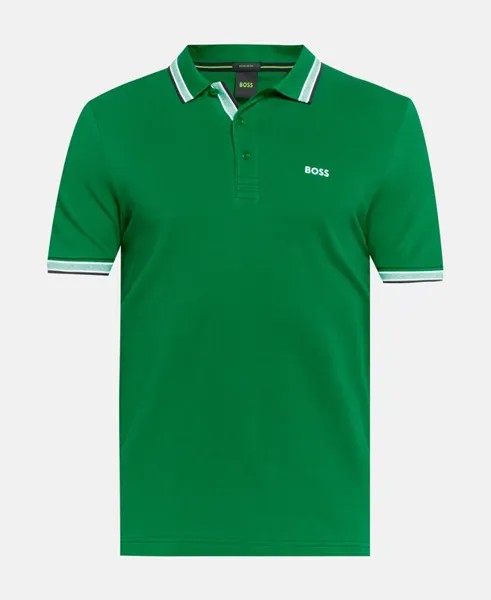 Рубашка поло Boss Green, зеленое яблоко