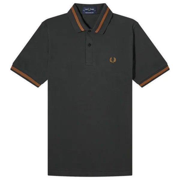 Поло Fred Perry Original Single Tipped Polo, цвет Night Green & Dark Caramel